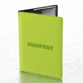 Обложка для паспорта, мягкий полиуретан, "PASSPORT", салатовая, STAFF, 237607