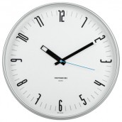 Часы настенные TROYKATIME (TROYKA) 77777710, круг, белые, серебристая рамка, 30,5х30,5х3,5 см