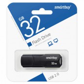 Флеш-диск 32GB SMARTBUY Clue USB 2.0, черный, SB32GBCLU-K