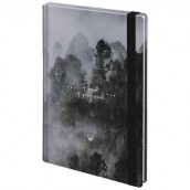 Ежедневник недатированный с резинкой А5 145х203 мм, BRAUBERG, твердый, 128 л., "Forest", 116287