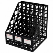 Лоток вертикальный для бумаг BRAUBERG ULTRA, 240 мм, 6 отделений, сетчатый, сборный, черный, 238251