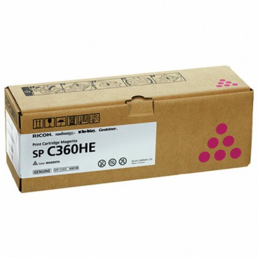 Картридж лазерный RICOH (SP C360HE) для Ricoh SP C360SFNw/C361SFNw, пурпур, оригинальный, ресурс 6000 страниц, 408186