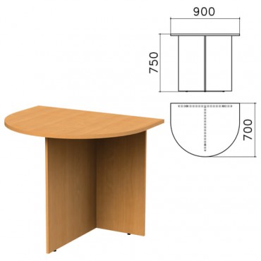 Стол приставной к столу для переговоров (640110) "Монолит", 900х700х750 мм, бук бавария, ПМ19.1