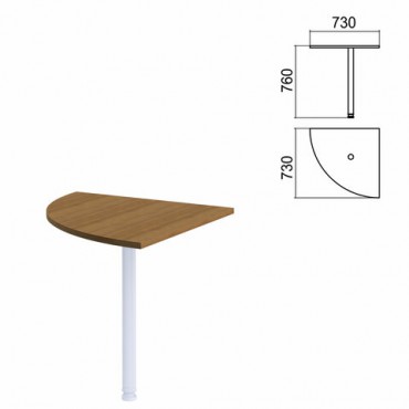 Стол приставной угловой "Арго", 730х730 мм, БЕЗ ОПОРЫ, орех