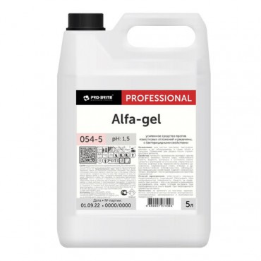 Средство для уборки санитарных помещений 5 л, PRO-BRITE ALFA-GEL, кислотное, концентрат, гель, 054-5